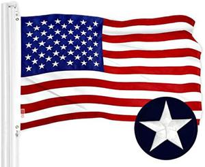 G128 American USA Flag | 4x6 Ft | ToughWeave Series Embroidered 210D Polyester | Country Flag, Embroidered Stars, Sewn Stripes, Indoor/Outdoor, Vibrant Colors, Brass Grommets