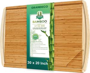 Extra Large Bamboo Cutting Board, 30 x 20 Large StoveTop Cover Noodle Board for Kitchen, Over the Sink Cutting Board, Turkey Carving Board and Heavy Chopping Carving Board for Meat, Turkey, BBQ