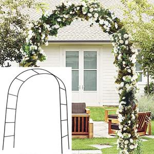 Garden Arbor Wedding Arch 7.9 Ft H x 4.6 Ft W 1 Set Outdoor Indoor Lightweight Assemble Freely Metal Arch (Black)