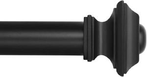 Ivilon Drapery Treatment Window Curtain Rod - Square Design 1 1/8 Rod. 28 to 48 Inch. Black