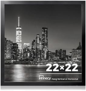 Annecy 22x22 Picture Frame Black?1 Pack?, 22 x 22 Picture Frame for Wall Decoration, Classic Black Minimalist Style Suitable for Decorating Houses, Offices, Hotels