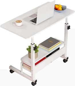Multi Home Office Desk Adjustable Desk Small Spaces Computer Desk Movable Convenient Desk Portable Desk Bedside Storage Table Living Room Sofa Furniture Size 15.7 * 31.5 Inch Fashion Desk White, Missing screws