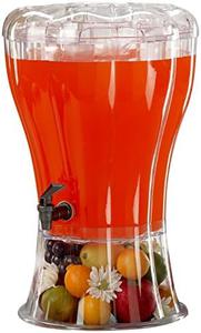 Buddeez Clear Drink 3.5 Gallon Plastic Beverage, Comes with Stand, Spigot, Ice Cone, Large Punch Dispenser for Parties