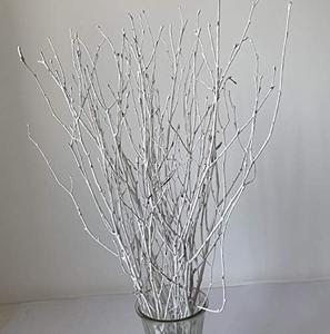 Decorative Birch Branches Decoration, 23 Inch Birch Stems for Wedding Decor,Dried Twigs for Christmas Decor (White)