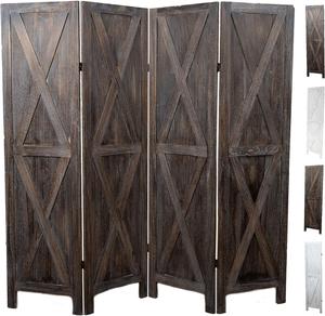 Premium Home Room Divider and Folding Privacy Screens for Partition, Wall dividers, Room Separator, Temporary Wall, Rustic Barnwood (Barnwood X)