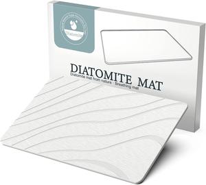 LOFTER Stone Bath Mat, Diatomaceous Stone Bath Mat Nonslip Super Absorbent Quick Drying Bathroom Floor Mat for Kitchen Counter, Bathroom Stone Shower Mat Natural Easy to Clean (23.7 x 15 .5inch)