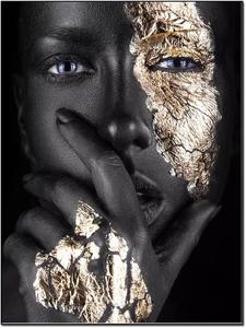 Vintage Art Poster Home Decoration Canvas Painting Printed Poster Wall Art Black Silver African Woman Pictures Decorative Home And Garden Art Abstract Canvas Painting Wall Art Poster for Bedroom Livin