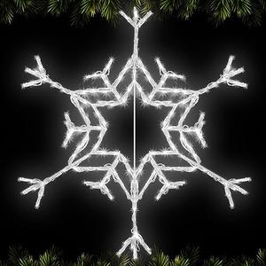 VIHOSE 36&#34; Christmas Snowflake Lights 162 LED Snowflake Decoration Large Outdoor Hanging Lights for Yard Porch Christmas Party Nativity Scene Special Soft Head for Folding Iron Frame(Cool White)