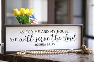Lavender Inspired As For Me and My House We Will Serve the Lord-Farmhouse Wall Decor, Different style of lettering