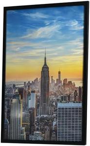 Frame Amo 24x33 Black Modern Picture or Poster Frame, 1 inch Wide Border, Smooth Wrap Finish, Acrylic Face