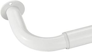 Room Darkening Curtain Rod, Wrap Around Design, Extra-Thick 1-Inch Diameter Single Drapery Rod, Extendable Metal Rod Set of Window Treatment (48-84&#34;, White)