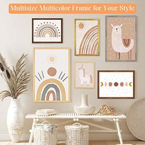 MOUDAMION 16x20 Wood Frame Grey, Rustic Natural 20x16in Woodgrain Picture Poster Frame, Modern 16 x 20inch Gallery Wall Photo Frame with HD Plexiglass, Horizontal Vertical Wall Mounting Display 1pcs