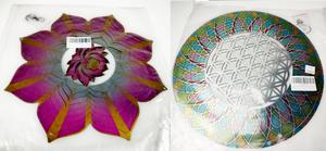 (2) Assorted OMCCHK Hanging Stainless Steel Wind Catcher, 12&#34; - Lotus and Multi-Color Floral