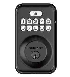 Defiant Single Cylinder Square Electronic Keypad Deadbolt - Matte Black (Retail $44.97)