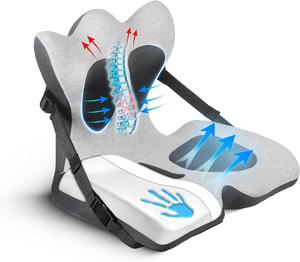 Lifted Lumbar: Doctor-Developed Adjustable Back Seat Cushion for Chairs, Couch, Driving - Lumbar Support Pillow for Office, Recliner - Ergonomic Pressure Relief and Enhanced Blood Flow , New, Retail price $65