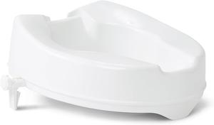 Medline Raised Toilet Seat with Secure Side Locks, 4&#34; Elevation - 250 lbs. Capacity, for Seniors, Elderly, Independent Adults and Disabled Adults - 1 Ct., New,
