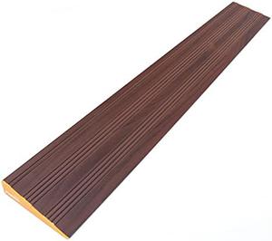Ruedamann 1&#34; Rise Threshold Ramp,1700 LBS Capacity,35.4&#34; Wide Aluminum Wheelchair Ramp,Non-Slip Mobility Entry Ramp for Transition Doorways,Driveways,Bathroom,Steps,Curbs,Garages(Dark Wood Grain), New,