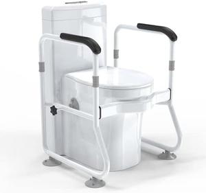 Toilet Safety Frame &#38; Rails, Stability Bathroom Handrails Assist Grab Bar Handles &#38; Railings for Elderly, Senior, Handicap &#38; Disabled, Height &#38; Width Adjustable, 300lbs Weight Capacity, New, Retail price $110