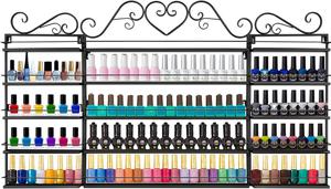Yaocom 3 Pcs Nail Polish Shelf 5 Tier Nail Polish Wall Rack Organizer Nail Polish Holder Nail Polish Display Essential Oil Shelf for Home Bathroom Beauty Salons Retailers Offices Wall (Black) , New, Retail price $67