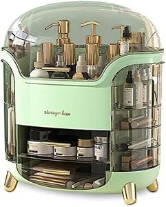 Ergocar Portable Light Luxury Series Multi-Function Lipstick, Make Up Box Dustproof Cosmetics Skin Care Products Storage, Jewelry Organizer Case - Green, New Product in Partiallly damaged Box, Retail price $59