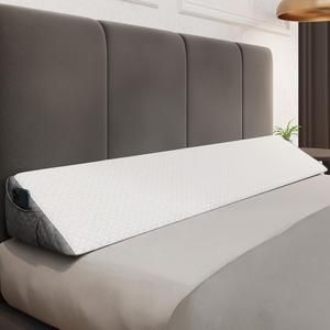 K&#1255;lbs Bed Wedge Gap Filler | Modern Stylish Wedge Pillow Headboard Pillow | Bed Gap Filler Headboard Wedge Pillow | Chic Jacquard Velvet Pillow Wedge for Headboard Gap Mattress Gap Filler King Size, New, Retail price $60