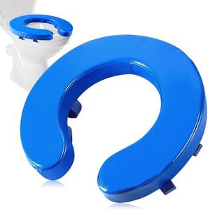 Beeveer Toilet Seat Cushion Foam Toilet Seat with Leather Seat Cover Soft Padded Toilet Seat with Hook Loop Bathroom Attachment Cushioned Pad Support for Handicap Adults Tailbone Pain(Blue, 2 Inch), New,