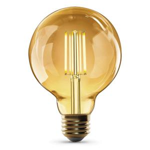 60-Watt Equivalent G30 Dimmable Cage Filament Amber Glass E26 Vintage  Edison LED Light Bulb Warm White Auction