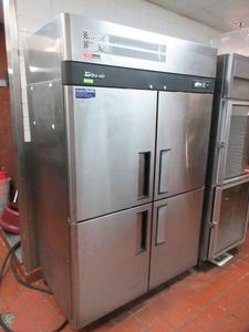 Turbo Air M3R47-4-N Stainless Steel 2-Section 4-Door Commercial Reach-In Refrigerator
