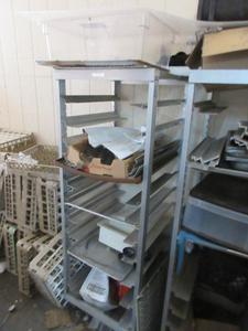Servolift-Eastern Aluminum Speed Rack Includes Slim Jim Trash Cans and Assorted Contents (Dock)