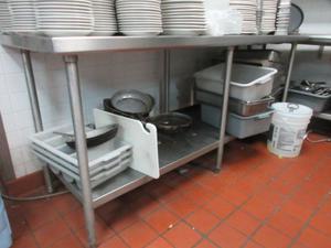 Commercial Stainless Steel Table - 84&#34; x 30&#34; x 38&#34; (Table Only, Contents Sold Separate)