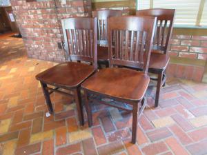 (4) Wood Dining Chairs (All Show Wear) 