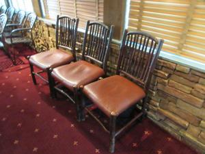(3) Rustic High Back Dining Chairs (All Show Wear) 