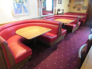 Commercial U-Booth 3-Table Seating - Approx. 12&#39; Wide (Tables are In-Floor Type, D&#233;cor is Glued to Top)