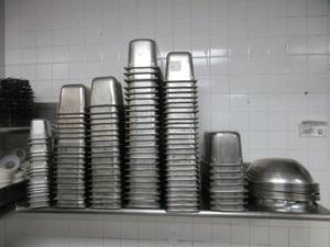 Group of Assorted Stainless Steel Food Storage Containers and Mixing Bowls 