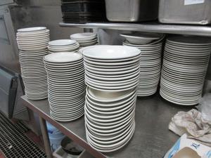 Group of Assorted Tuxton Saucers, Pasta Bowls and Oval Plates 