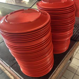 Large Group of Approx. 360 NuStone Melamine Red Serving Plates