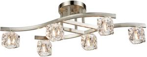 DANSEER Lighting Modern Crystal Ceiling Light Fixture with Glass Ice Cube 6 Lights (Retail Price $160), (New)