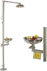 AIWFL Stainless Steel Emergency Eye Wash Station with Shower Combination Eyewash Station Safety Shower Eye Washer (Retail Price $290), (New)