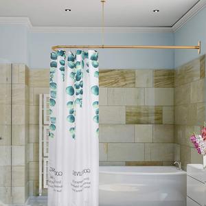 &#34;Artiwell L Shaped Shower Curtain Rod, Bathroom Bathtub Corner Shower Curtain Rod with Ceiling Support (SATIN GOLD / BRASS) (New)
&#34; 
