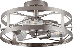 &#34;SHENGQINGTOP Modern 3-Light Semi-Flush Mount Ceiling Light 13 Inches Round Lighting Fixtures for Kitchen Island Dining Room Bedroom Farmhouse Foyer Hallway Front Door, Brushed Nickel Finish (New)

