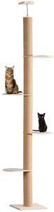 Catforest Floor-to-Ceiling Cat Tree Cat Climbing Tower with Natural Sisal Rope Scratching Post, Height:92.9-100.8Inch&100.4-108.3Inch&107.5-116.1Inch 3 Options (Celling Height:107.5inch-116.1inch) (Open Box) (Retail Price $140)