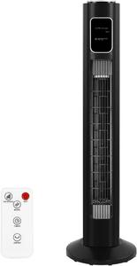 Antarctic Star Tower Fan Oscillating Fan Quiet Cooling Remote Control Powerful Standing 3 Speeds Wind Modes Bladeless Floor Fans Portable Bladeless Fan for Children Bedroom Home Office (Black, 35&#34;)