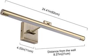 Modern LED Picture Lights Dimmable 24.4&#34;Inch Joosenhouse Antique Bronze Picture Lighting for Paintings Swing Arm with Rotatable Sconces Wall Lamp, 14W (70W Eqv.), Hardwired Connection,Warm White, New, (Retail Price $70)