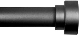 Time Forest Heavy Duty Curtain Rods for Windows 48 to 84 Inch,Modern Design,Black, New