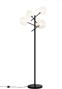 Dellemade Sputnik Chandelier Floor Lamp for Bedroom,4-Lights Clear Glass Shade Floor Light for Living Room,Black, New