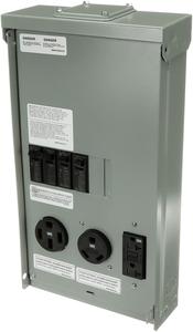 (Retail $273.90) GE GE1LU532SS RV Power Outlet Box, 100A, 120/240V, 1PH, 5-1&#34;THQL TYPE