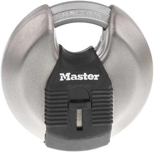 (4) Master Lock M50XT Magnum Heavy Duty Stainless Steel Discus Padlock with Key, Silver
