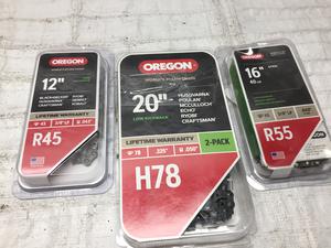 (3) Oregon Low Kickback Chain, Assorted Sizes