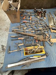 Large Assortment of Clamps Wood Shavers and Wire Cutters