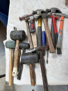 Group of Hammers And Rubber Mallets 